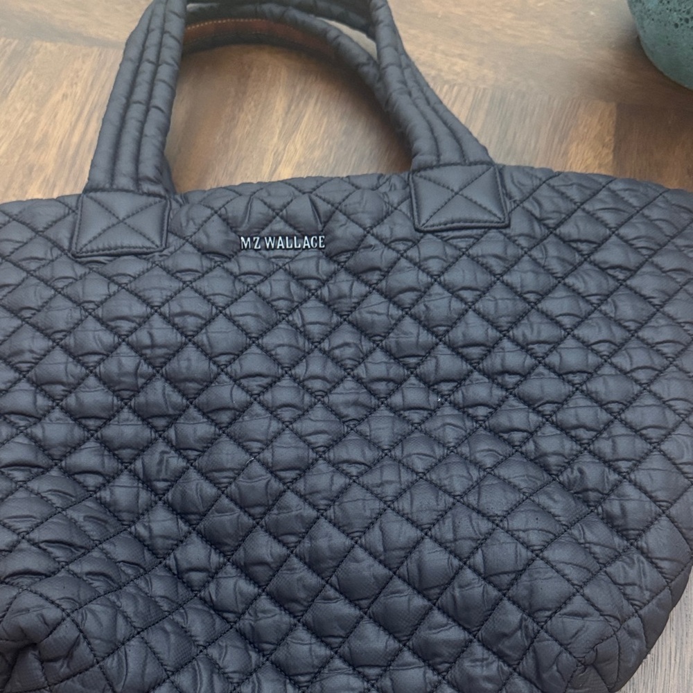 MZ Wallace Black Quilted Nylon Tote